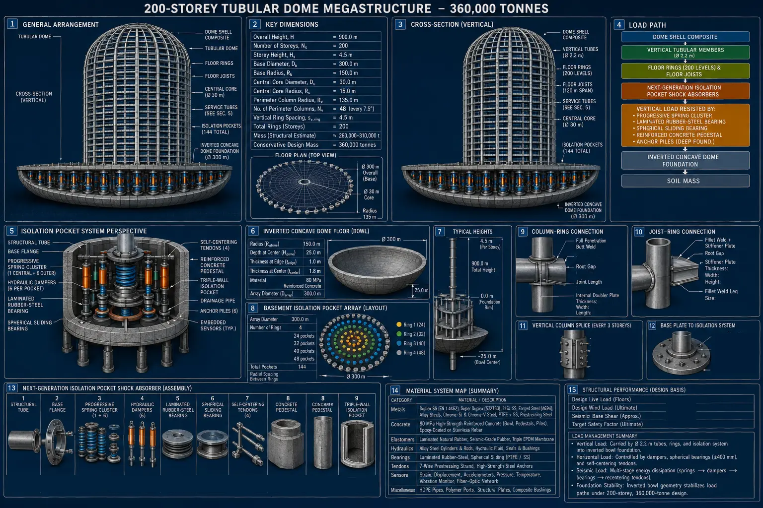 Conceptual stainless steel skyscraper structural system