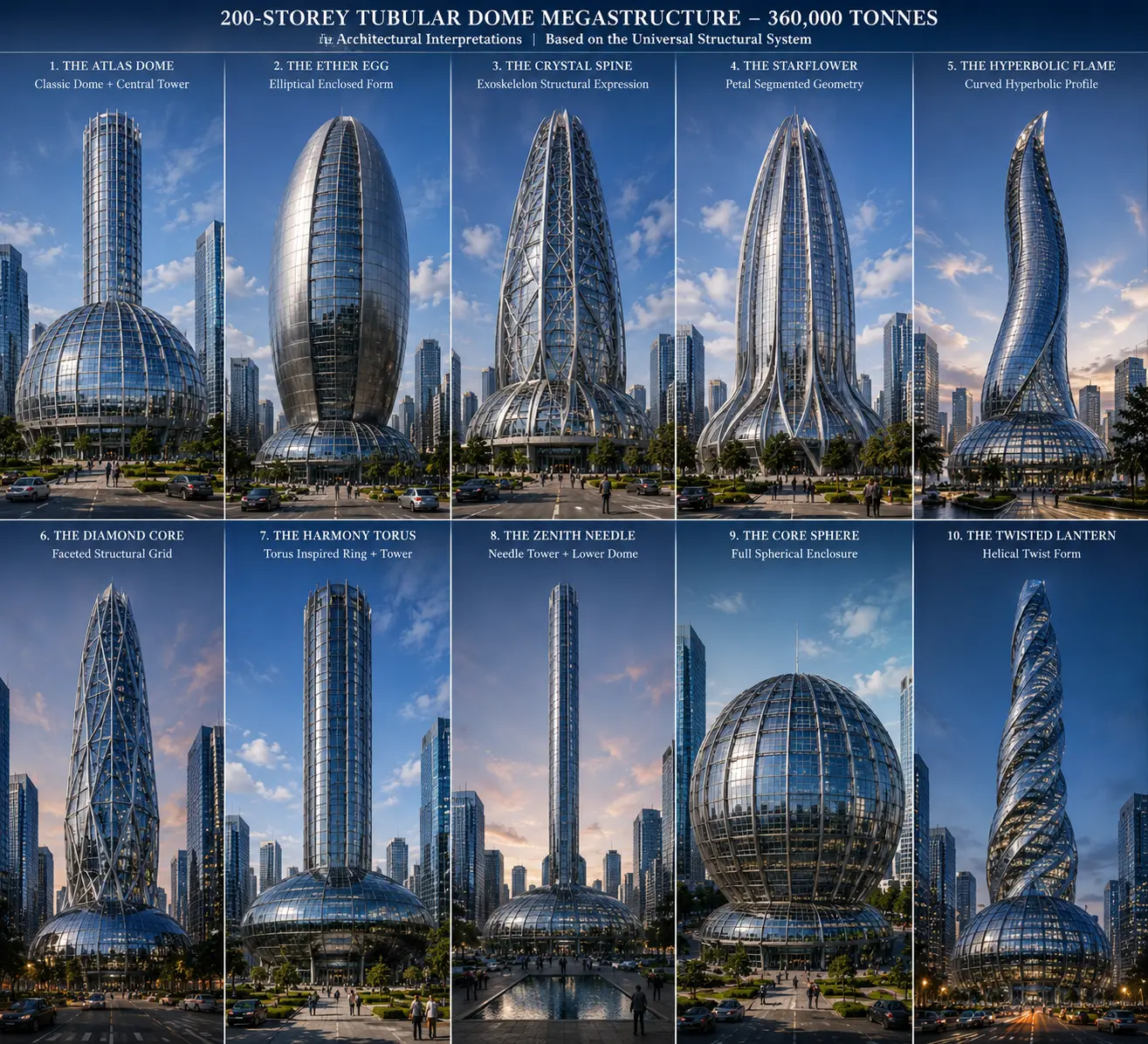 Conceptual skyscraper visualizations based on blueprint design studies