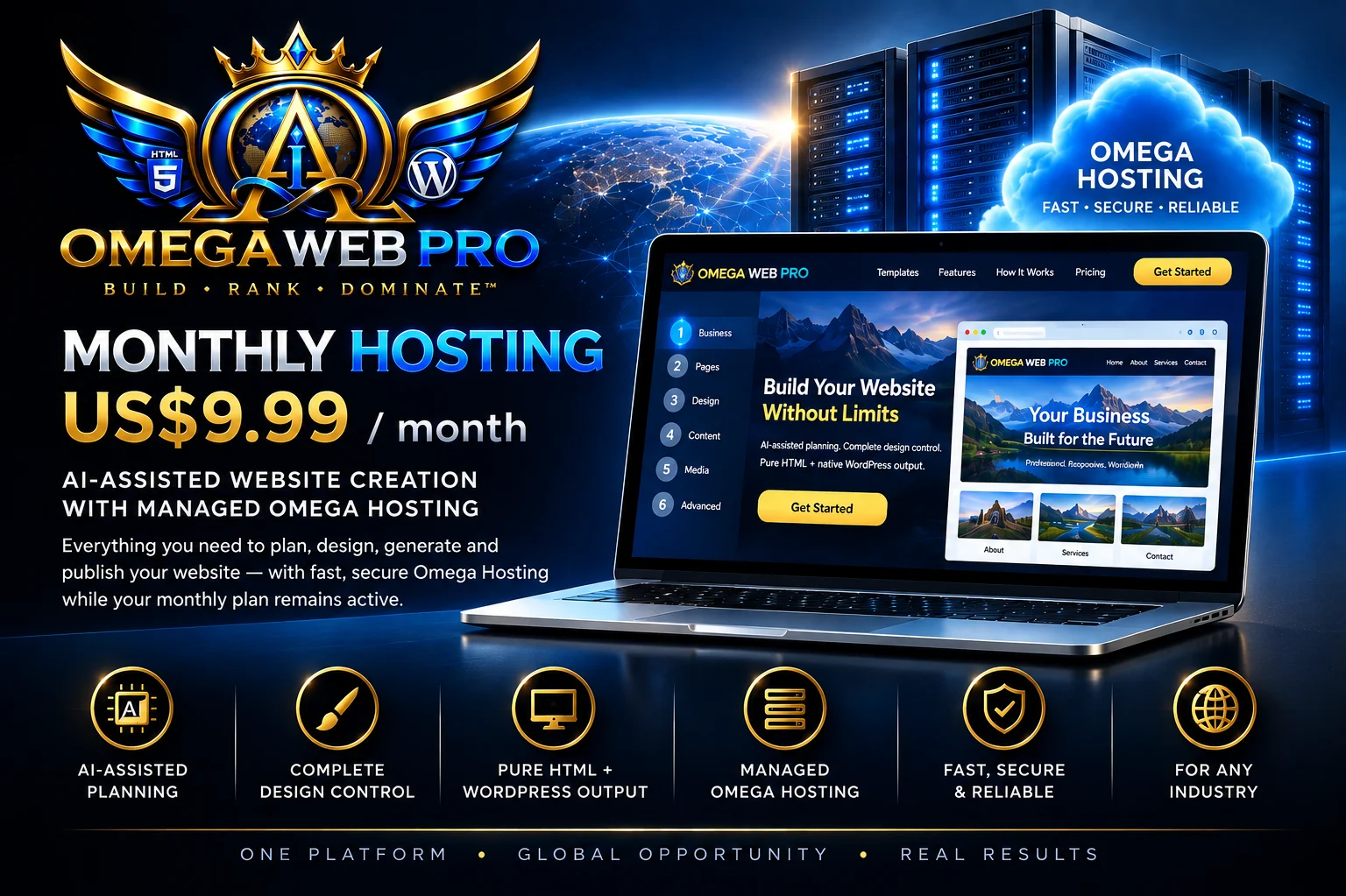 Omega Monthly — Omega Web Pro with managed Omega Hosting