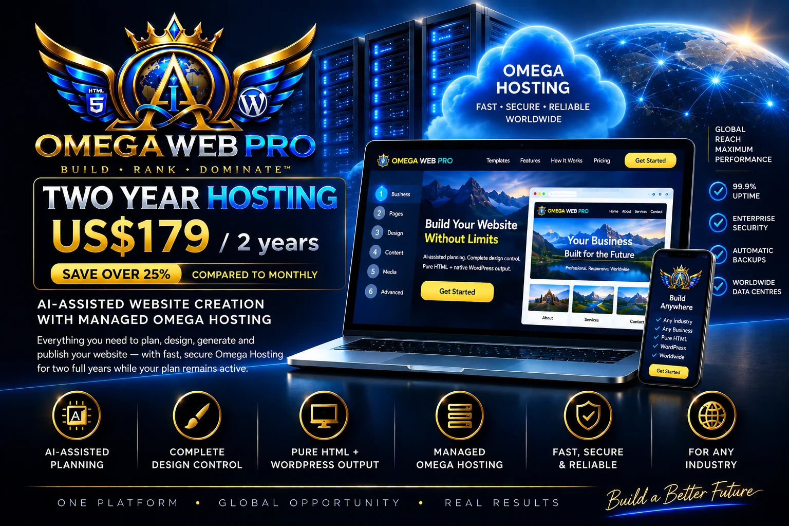 Omega Two Years — Omega Web Pro with managed Omega Hosting
