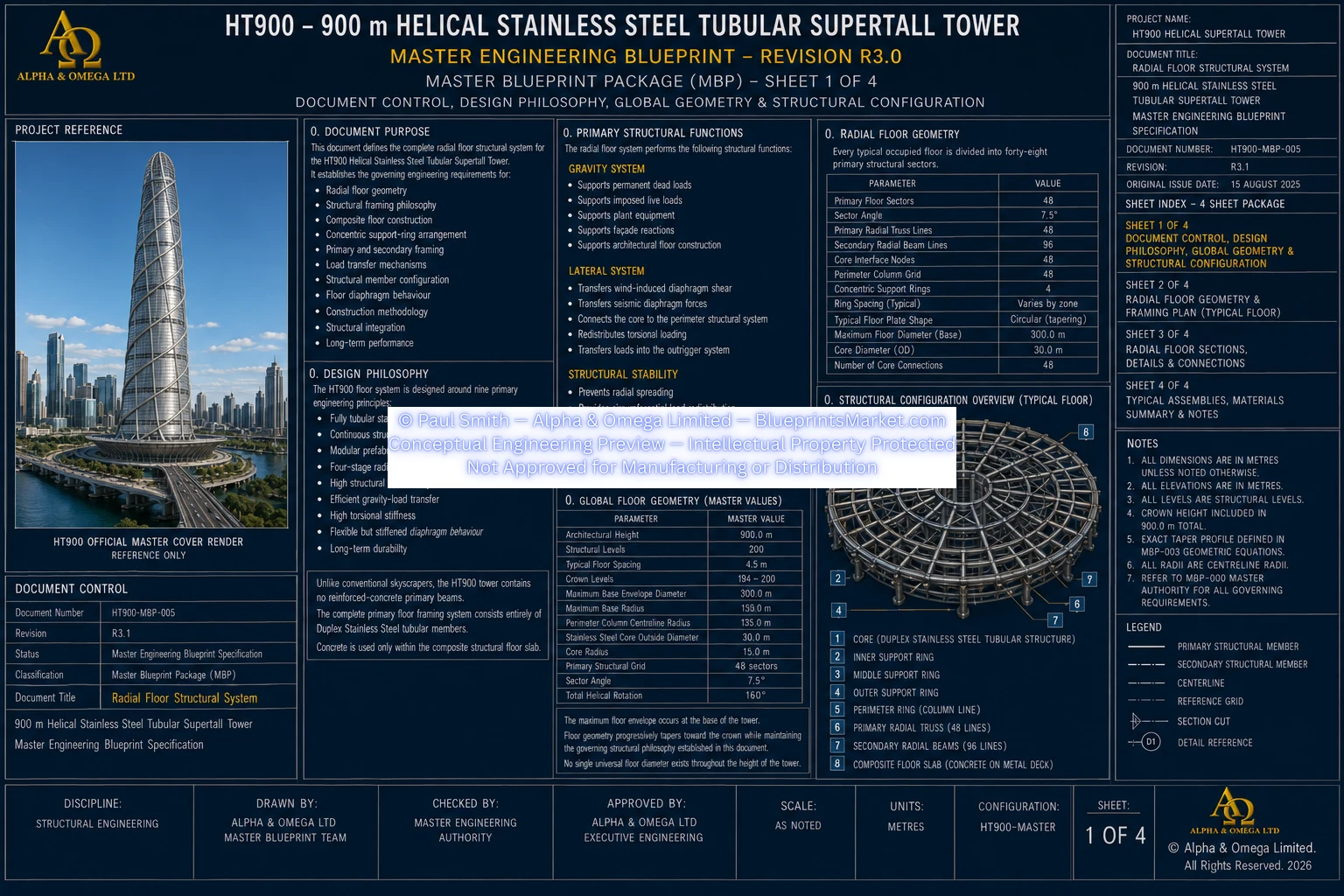 HT900 Radial Floor Structural System Sheet 1 R3.0
