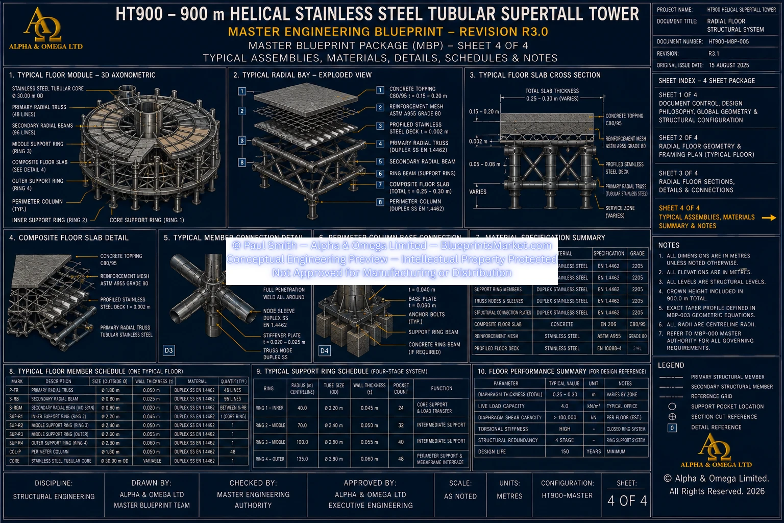 HT900 Radial Floor Structural System Sheet 4 R3.0