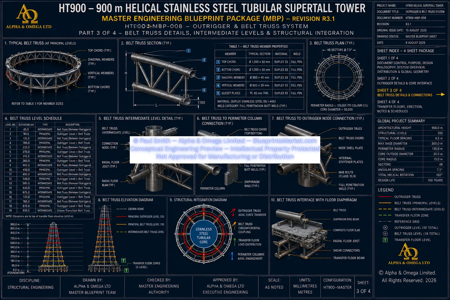 HT900 Outrigger Belt Truss System Sheet 3 R3.0