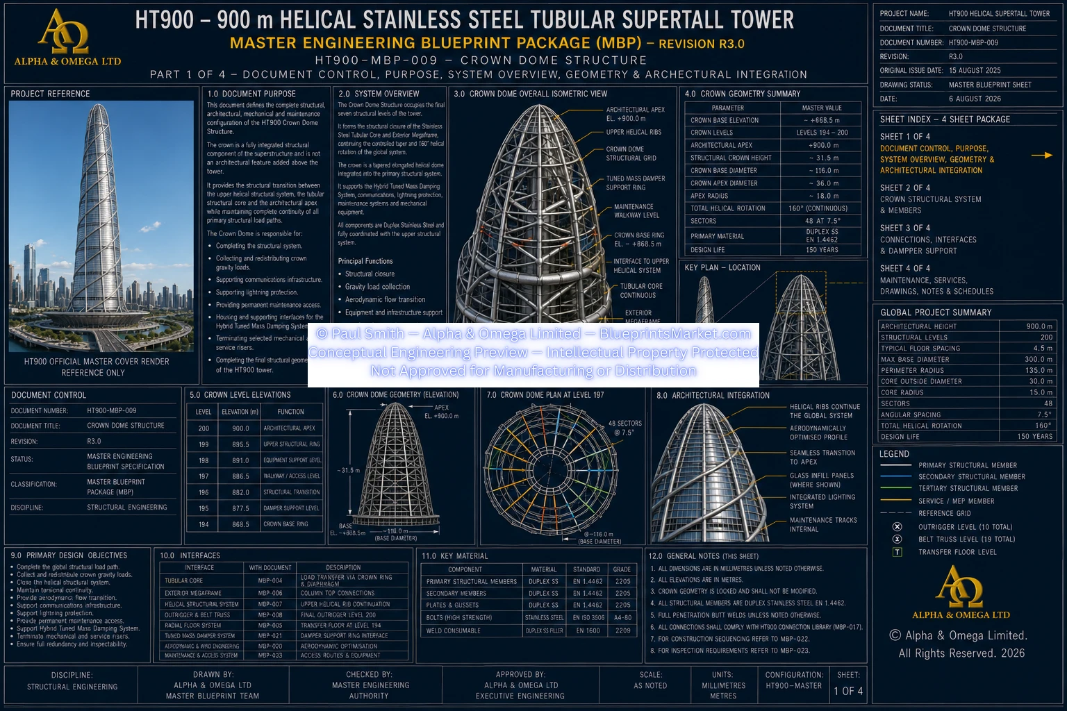HT900 Crown Dome Structure Sheet 1 R3.0