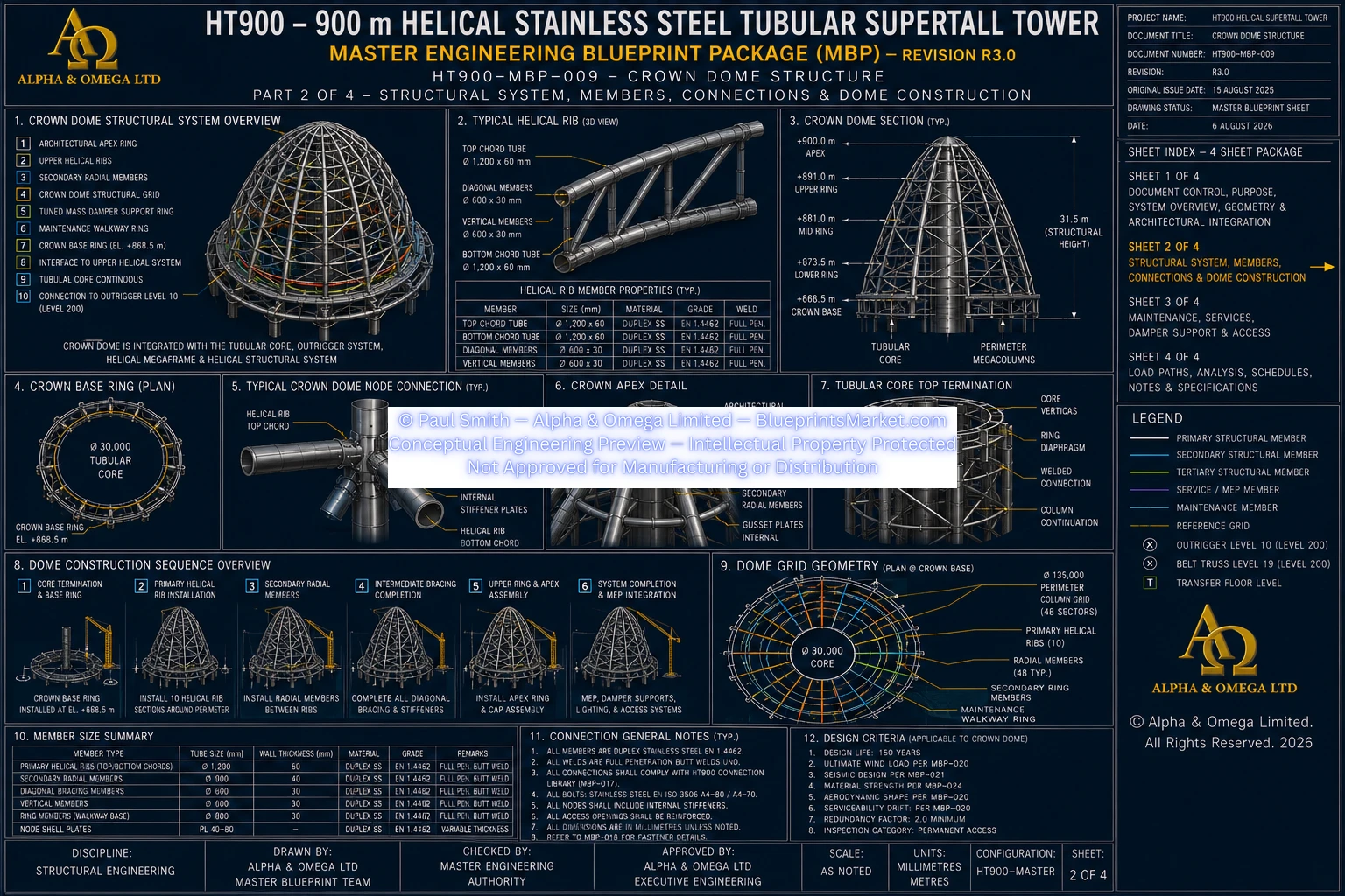 HT900 Crown Dome Structure Sheet 2 R3.0
