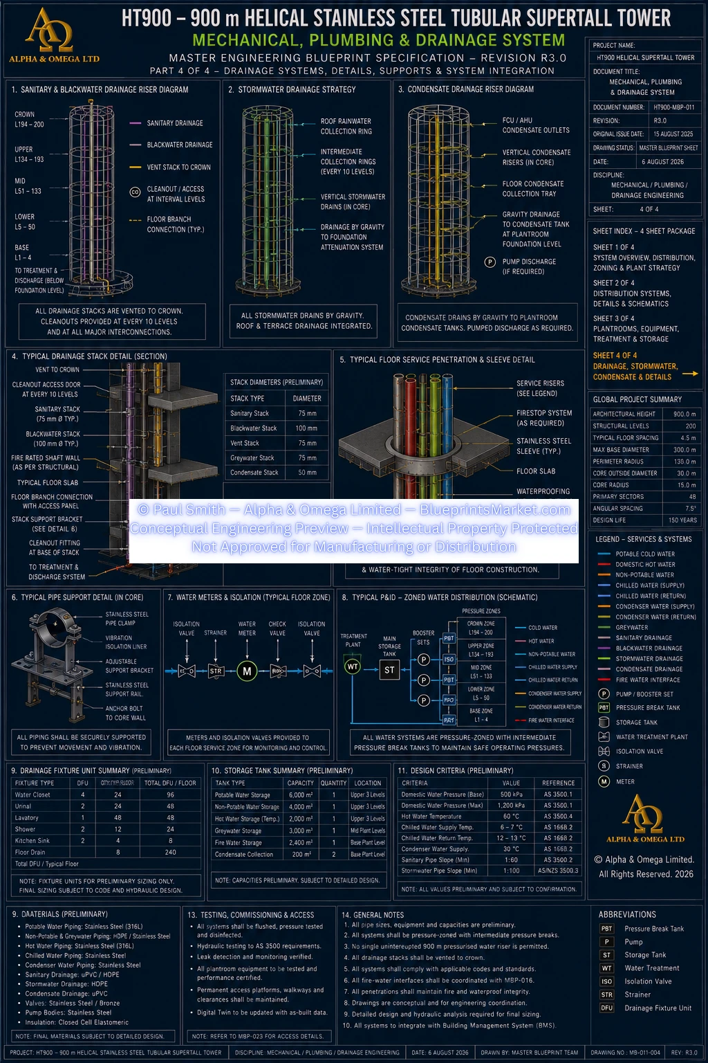 HT900 Mechanical Plumbing Drainage System Sheet 4 R3.0