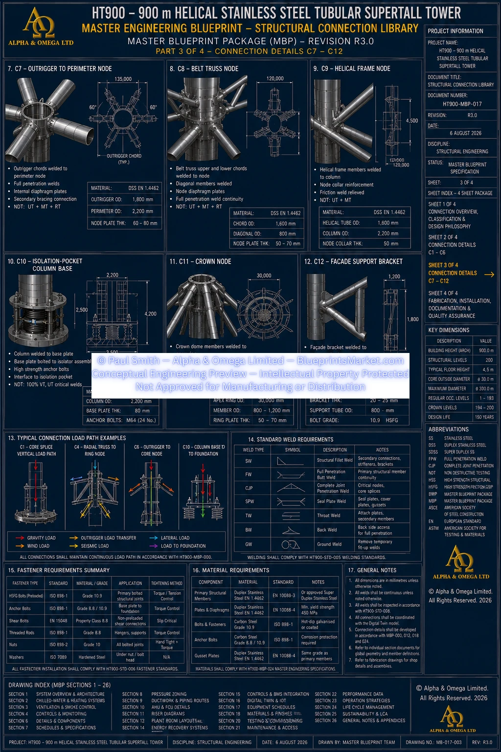 HT900 Structural Connection Library Sheet 3 R3.0