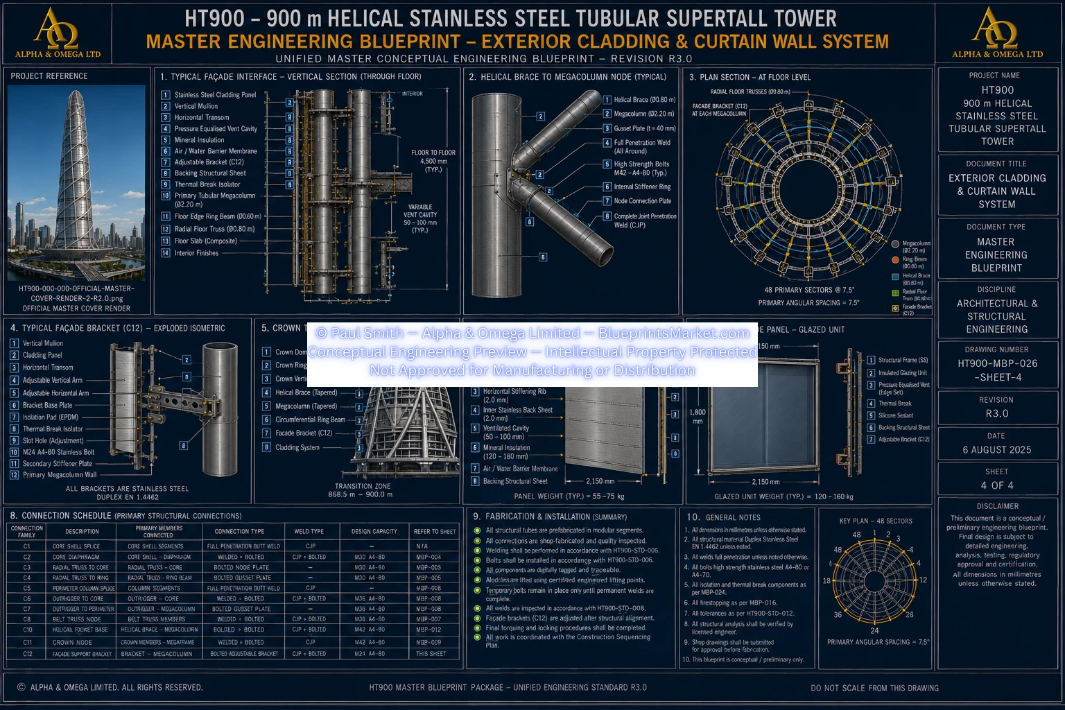 HT900 Exterior Cladding Curtain Wall System Sheet 4 R3.0